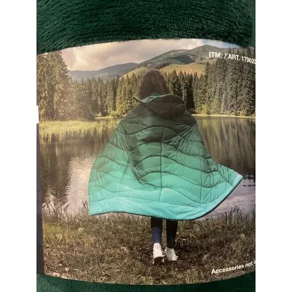 RARE FIND! Weatherproof Vintage HOODED OUTDOOR BLANKET | Green 54x72" - Picture 13 of 13